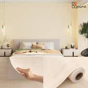 Self-Adhesive Travertine Effect Wallpaper - Light Beige - 60x280 cm