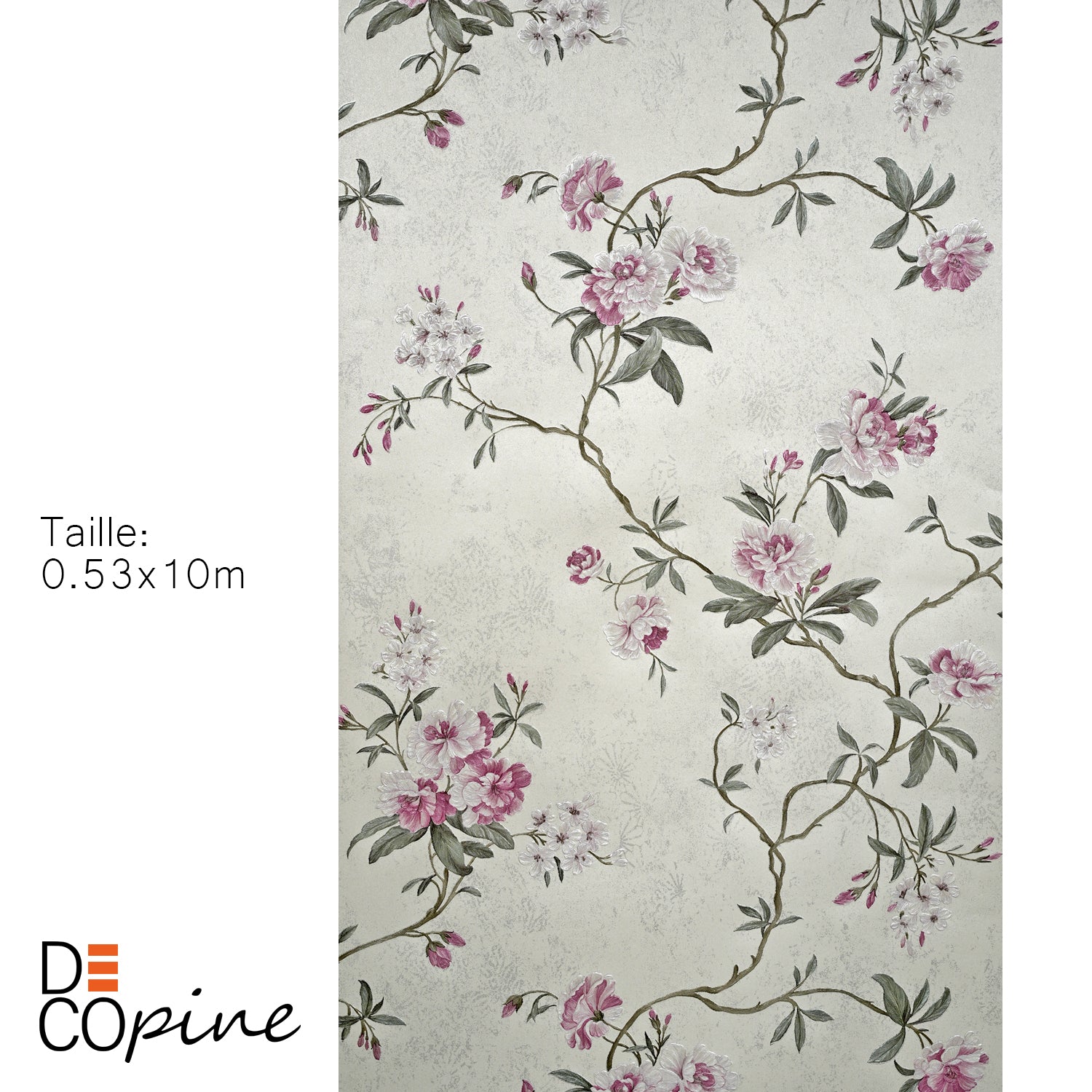 Non-Woven Wallpaper Floating Garden - White - 0.53 x 10m