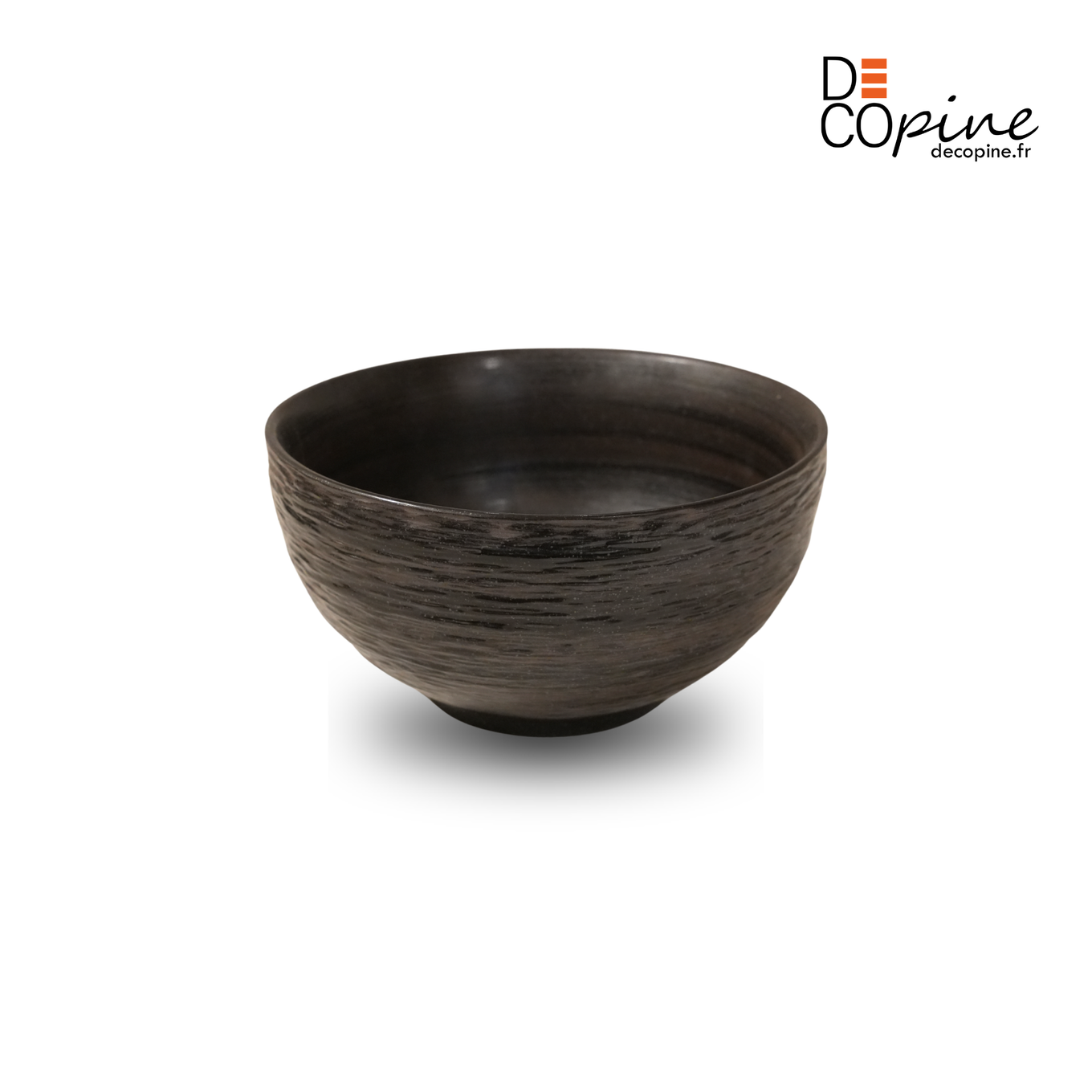 Handmade ceramic bowl, nuanced black, ink effect – Ø13.5 cm | Decopine