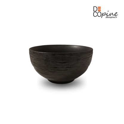 Bol en céramique artisanale doré nuancé effet encre – Ø20 cm | Decopine