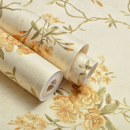 Decopine Floating Garden Non-Woven Wallpaper - Yellow