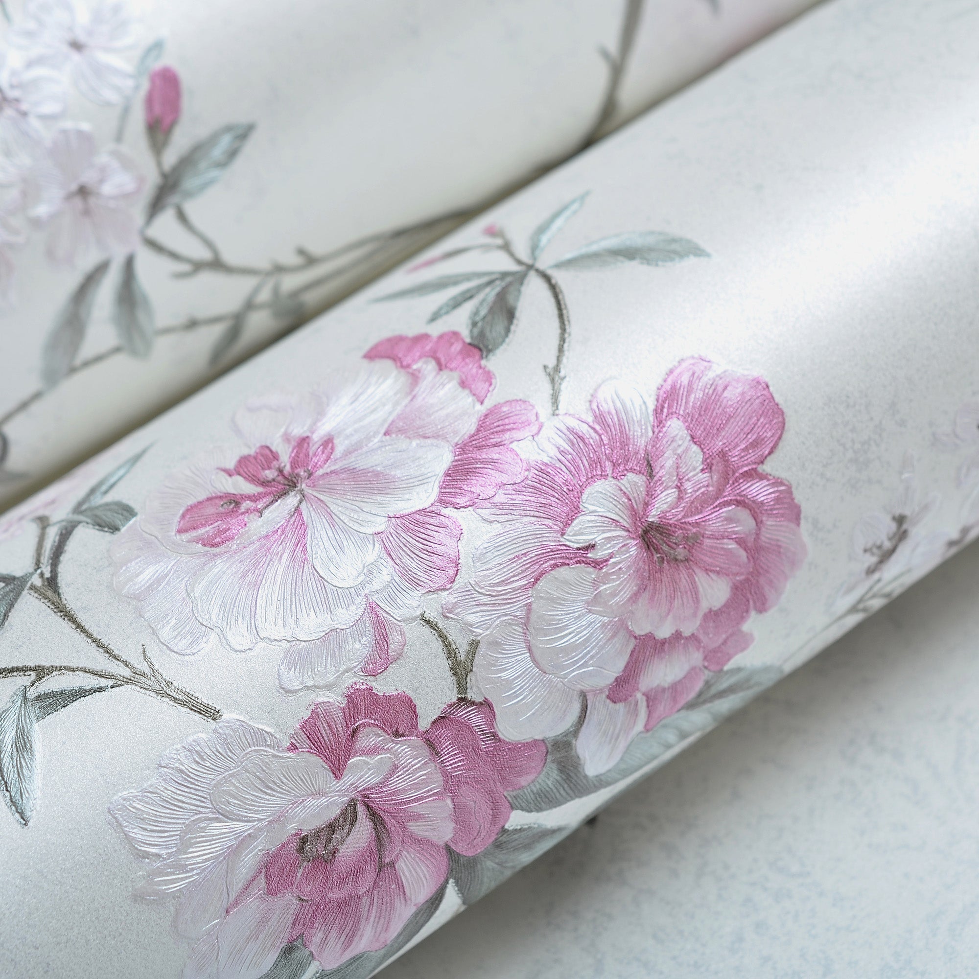 Non-Woven Wallpaper Floating Garden - White - 0.53 x 10m