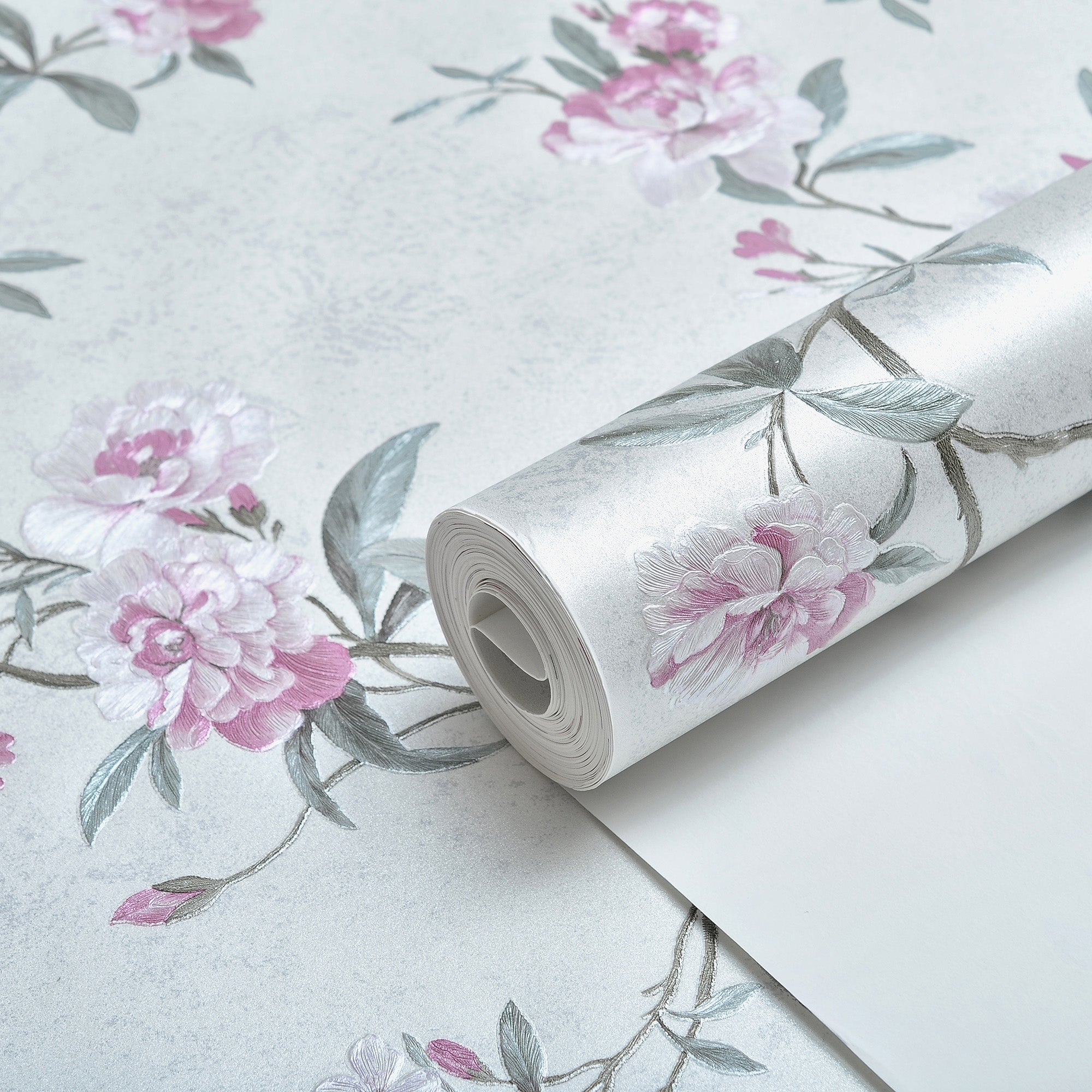 Non-Woven Wallpaper Floating Garden - White - 0.53 x 10m