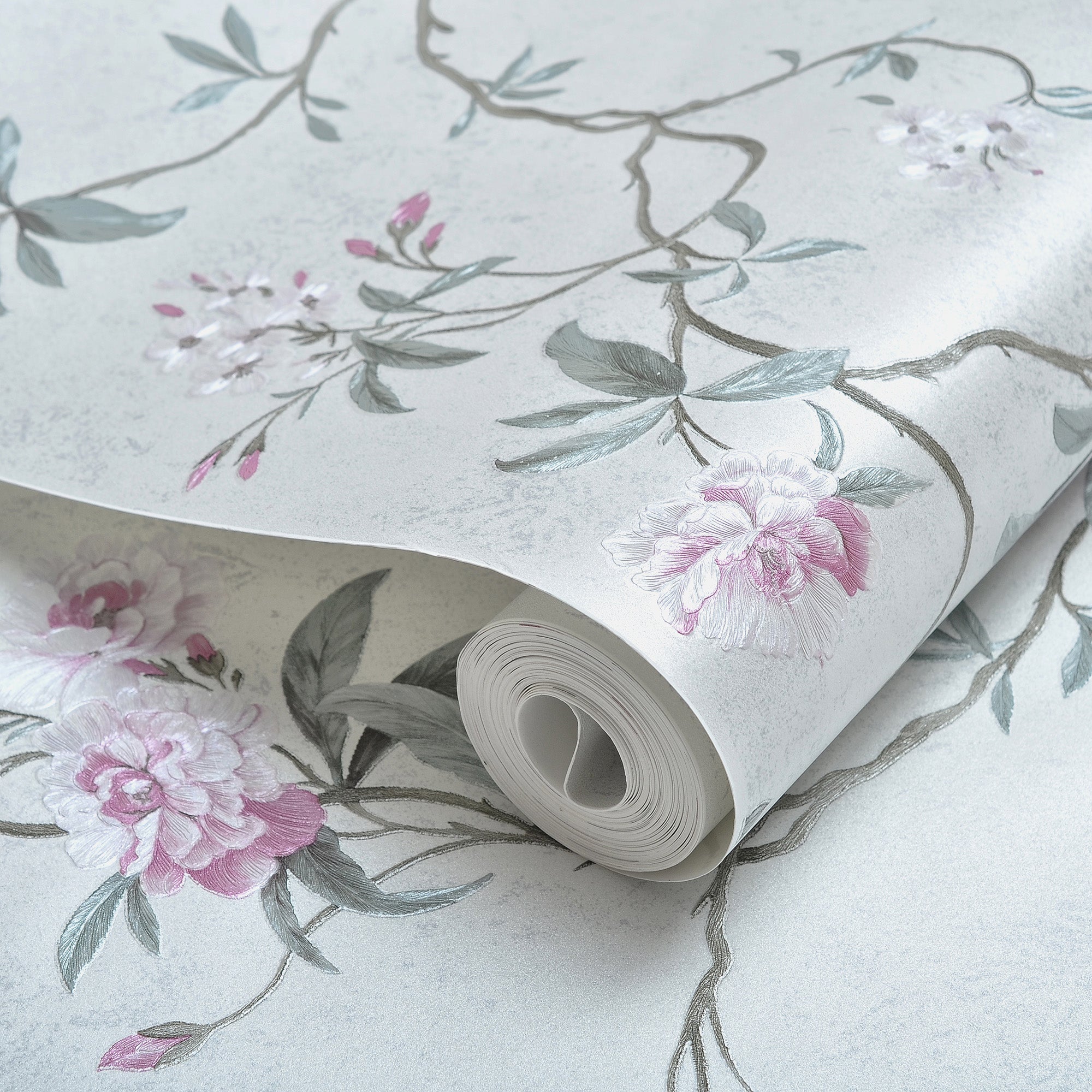 Non-Woven Wallpaper Floating Garden - White - 0.53 x 10m