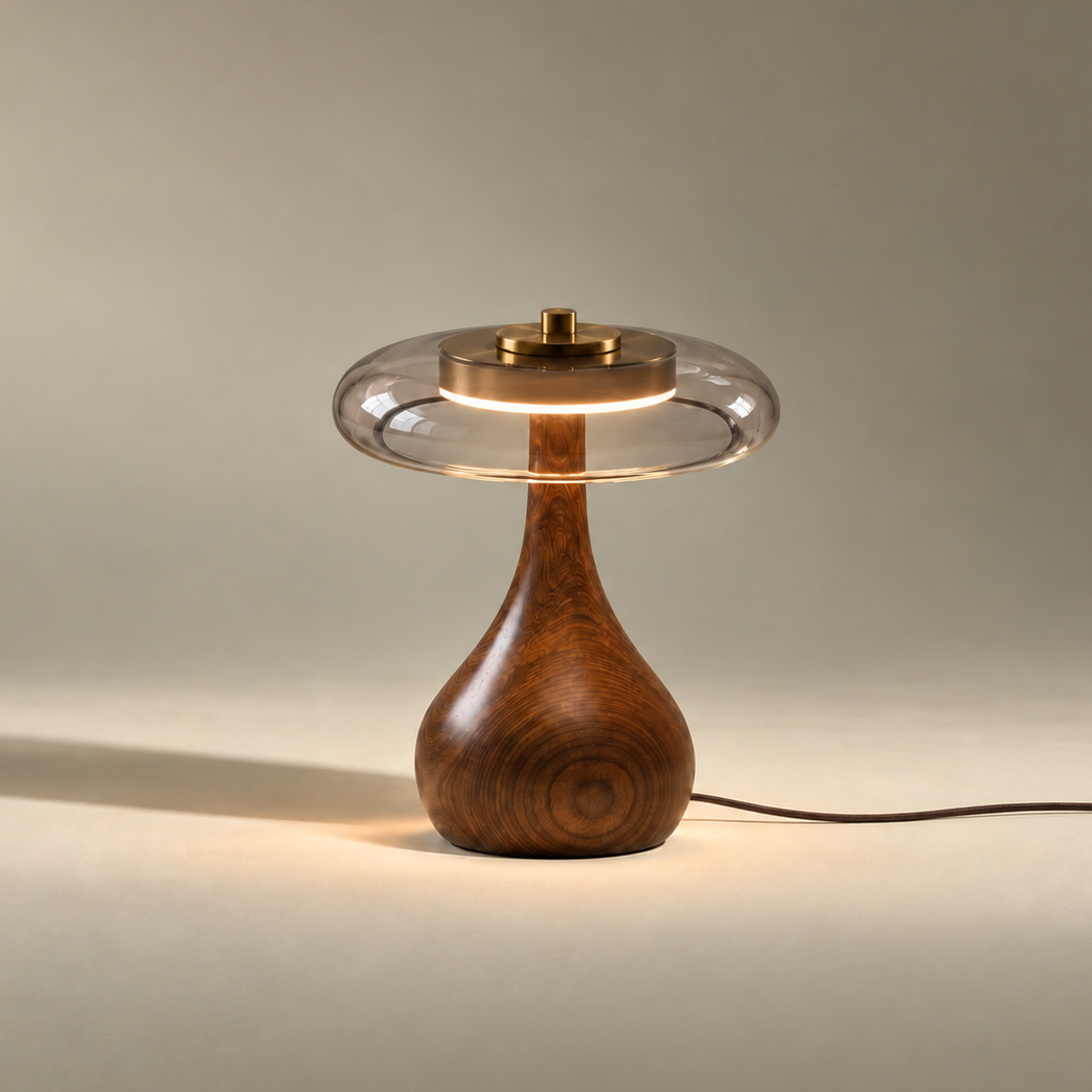 Ash & Cognac Glass Table Lamp – ÉLOISE01 – Decopine (Available for pre-order)