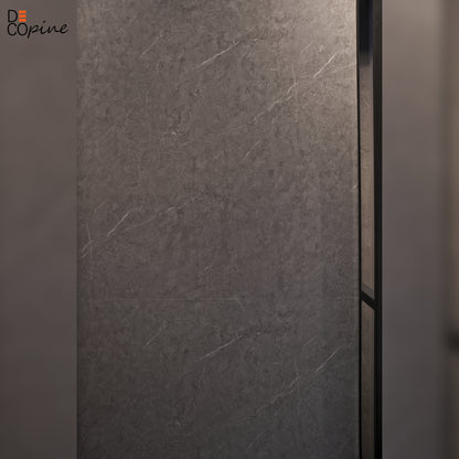 Panneau mural décoratif en PVC Decopine – Finition mate effet pierre grise – 65×120 cm (Lot de 4, 3,12 m²)