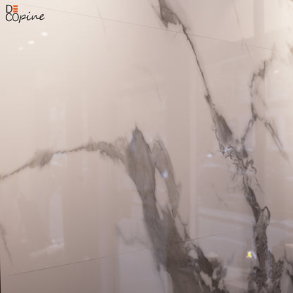 Panneau mural décoratif effet marbre brillant – 65×120 cm (Lot de 4, 3,12 m²)