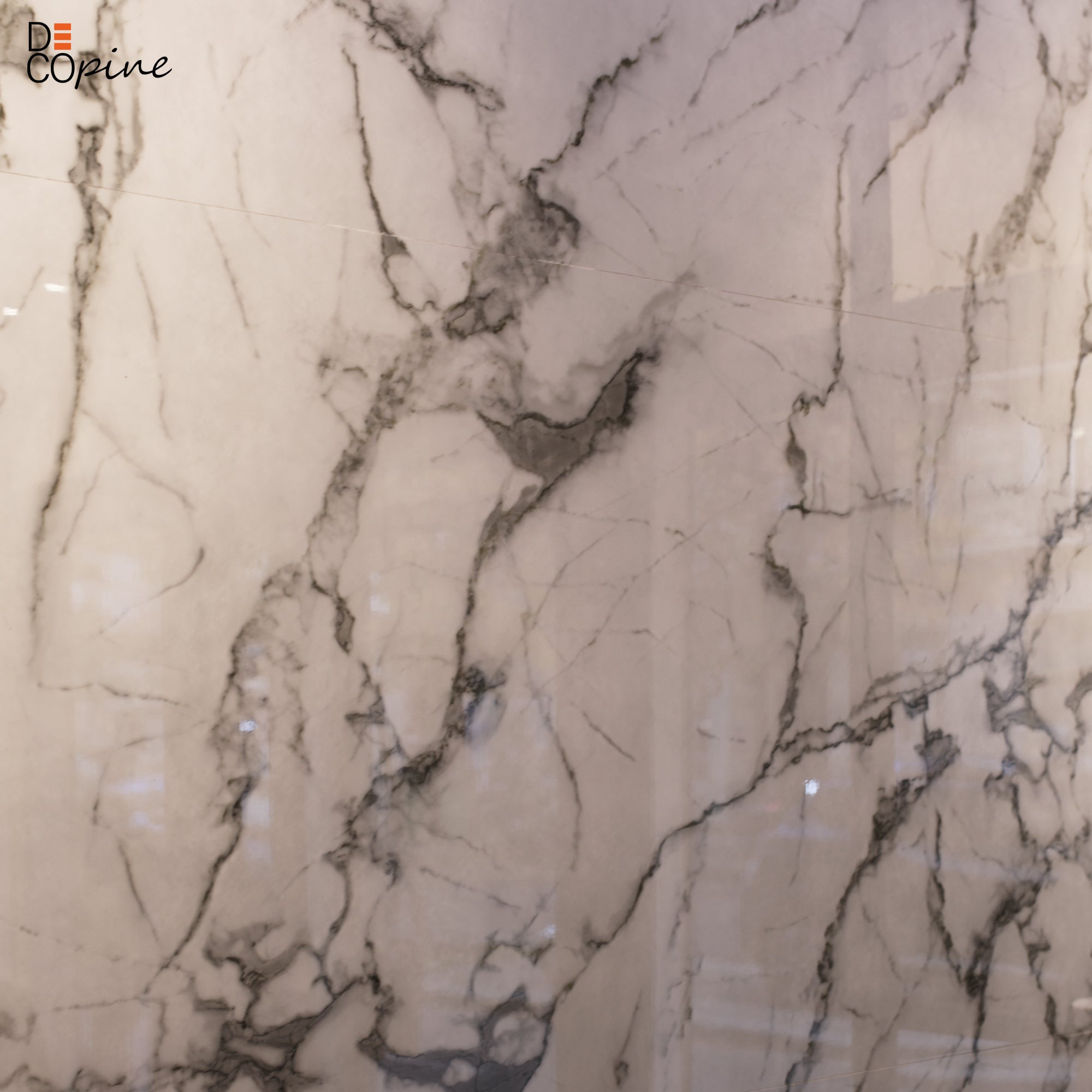 Panneau mural décoratif effet marbre gris blanc brillant – 120×65 cm (Lot de 4, 3,12 m²) - REF: A01MW01