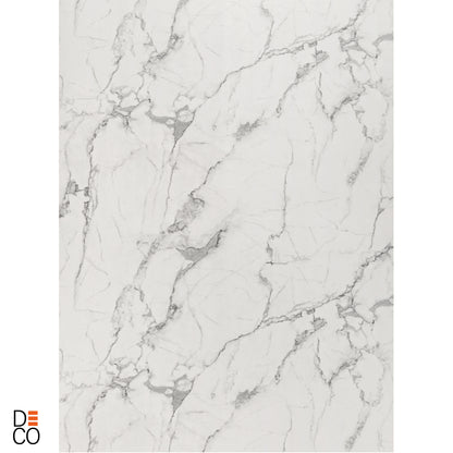 Panneau mural décoratif effet marbre blanc brillant – 65×120 cm (Lot de 4, 3,12 m²)