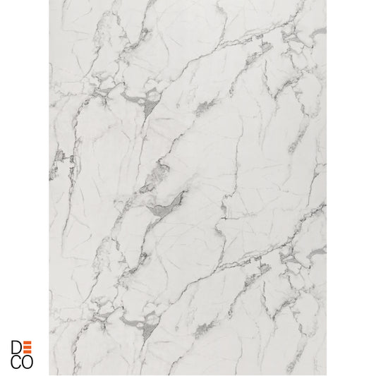 Panneau mural décoratif effet marbre blanc brillant – 65×120 cm (Lot de 4, 3,12 m²)