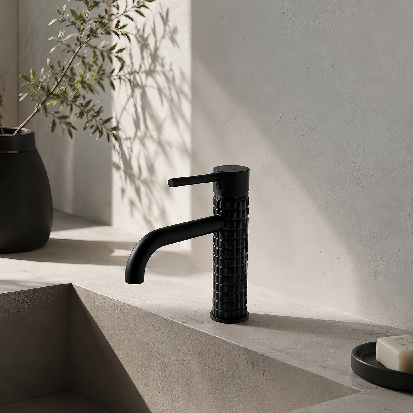 Mitigeur Vasque Texturé Noir Mat RIVÉO