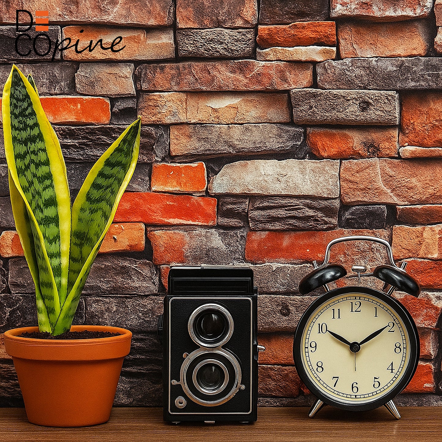 Papier Peint Effet Brique Industrielle – Rouge & Gris – 0,53 x 10m – Pose Facile