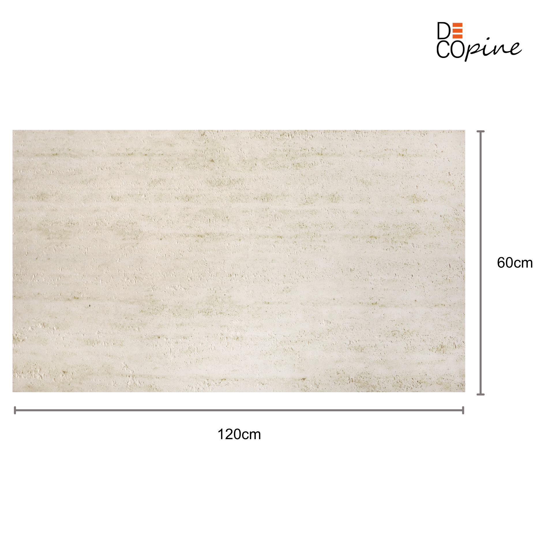 Flexible Natural Stone Wall Panel – Light Travertine Effect – 60×120 cm – Pack of 4 – Decopine -B01TB03