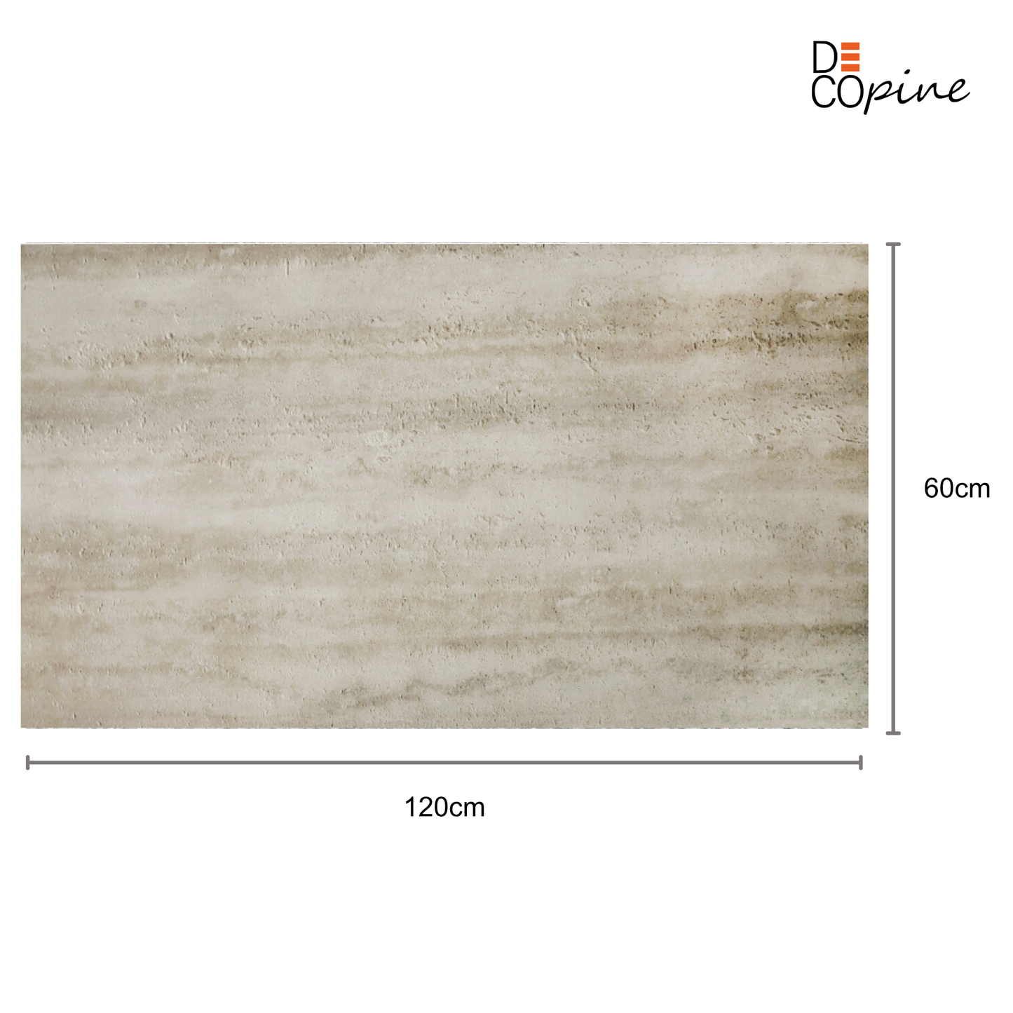 Panneau Mural Souple en Pierre Naturelle – Effet Travertin Gris Beige – 60×120 cm – Lot de 4 – Decopine - B01TB02