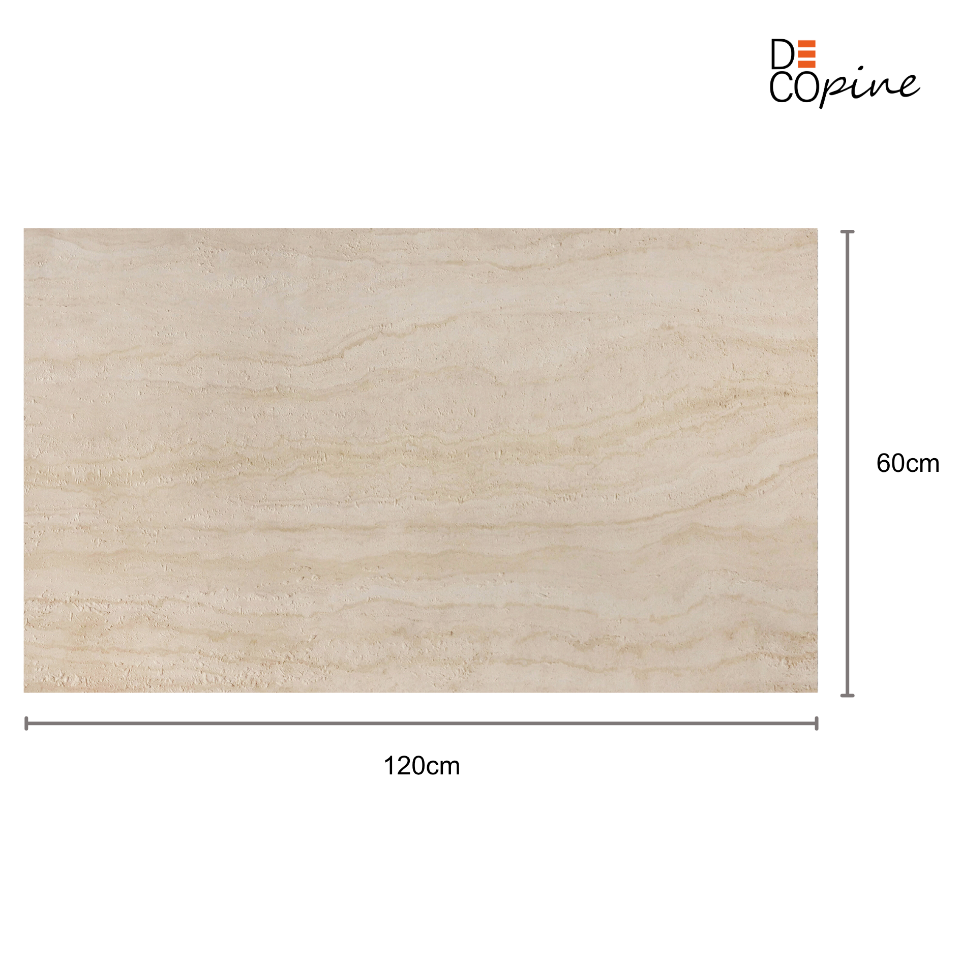 Natural Stone Flexible Wall Panel – Light Sand Travertine Effect – 60×120 cm – Lot of 4 – B01TB01