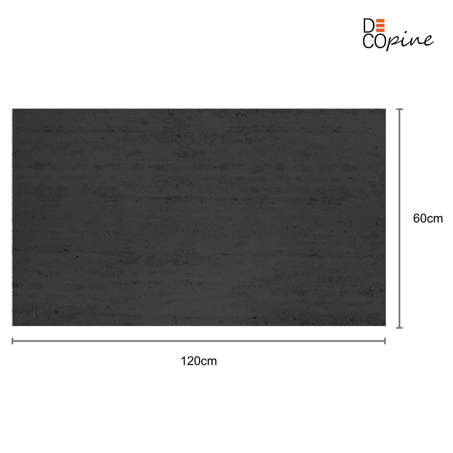 Panneau Mural Souple en Pierre Naturelle – Effet Travertin Noir Anthracite – 60×120 cm – Lot de 4 – Decopine - B01TB05