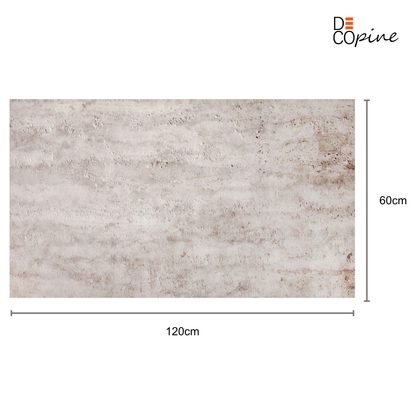Panneau Mural Souple en Pierre Naturelle – Effet Travertin Beige Grisé – 60×120 cm – Lot de 4 – Decopine - B01TB04