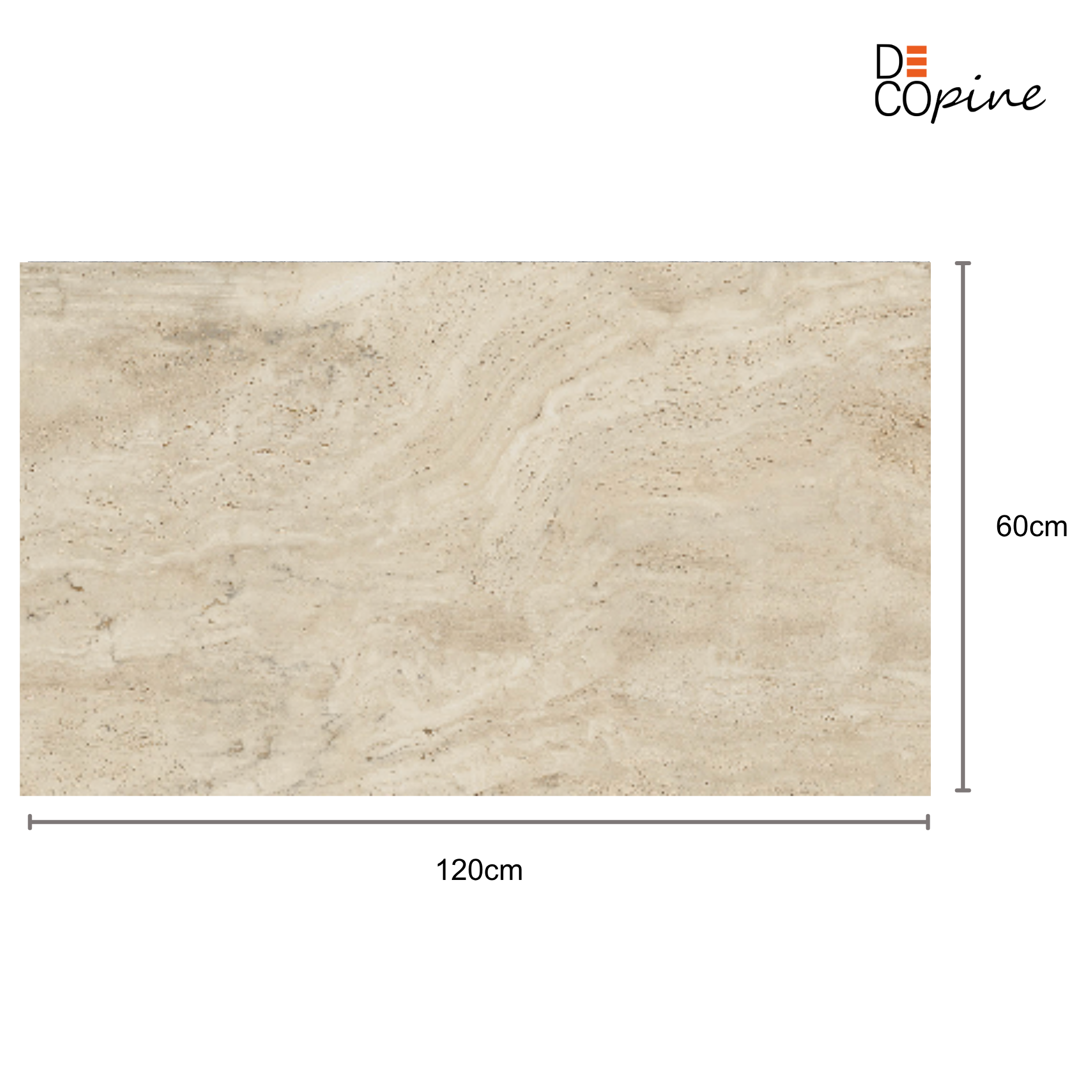 Flexible Wall Panel – Beige Travertine Effect – 60x120 cm – Set of 4 – B01TBMX