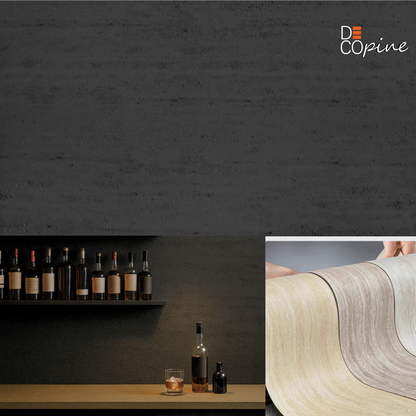 Panneau Mural Souple en Pierre Naturelle – Effet Travertin Noir Anthracite – 60×120 cm – Lot de 4 – Decopine - B01TB05