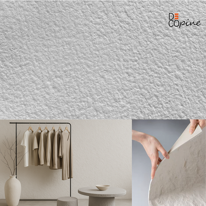 Panneau Mural Souple en Pierre Naturelle – Blanc Cassé / Blanc Lin – 60×120 cm – Lot de 4 – Decopine - B01PW02