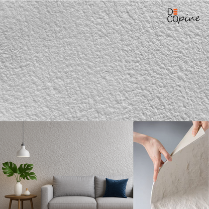 Panneau Mural Souple en Pierre Naturelle – Blanc Minéral – 60×120 cm – Lot de 4 – Decopine - B01PG03