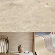 Flexible Wall Panel – Beige Travertine Effect – 60x120 cm – Set of 4 – B01TBMX