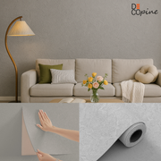 3D Self-Adhesive Wallpaper – Fine Textured Embossing – Light Grey – 60×280 cm