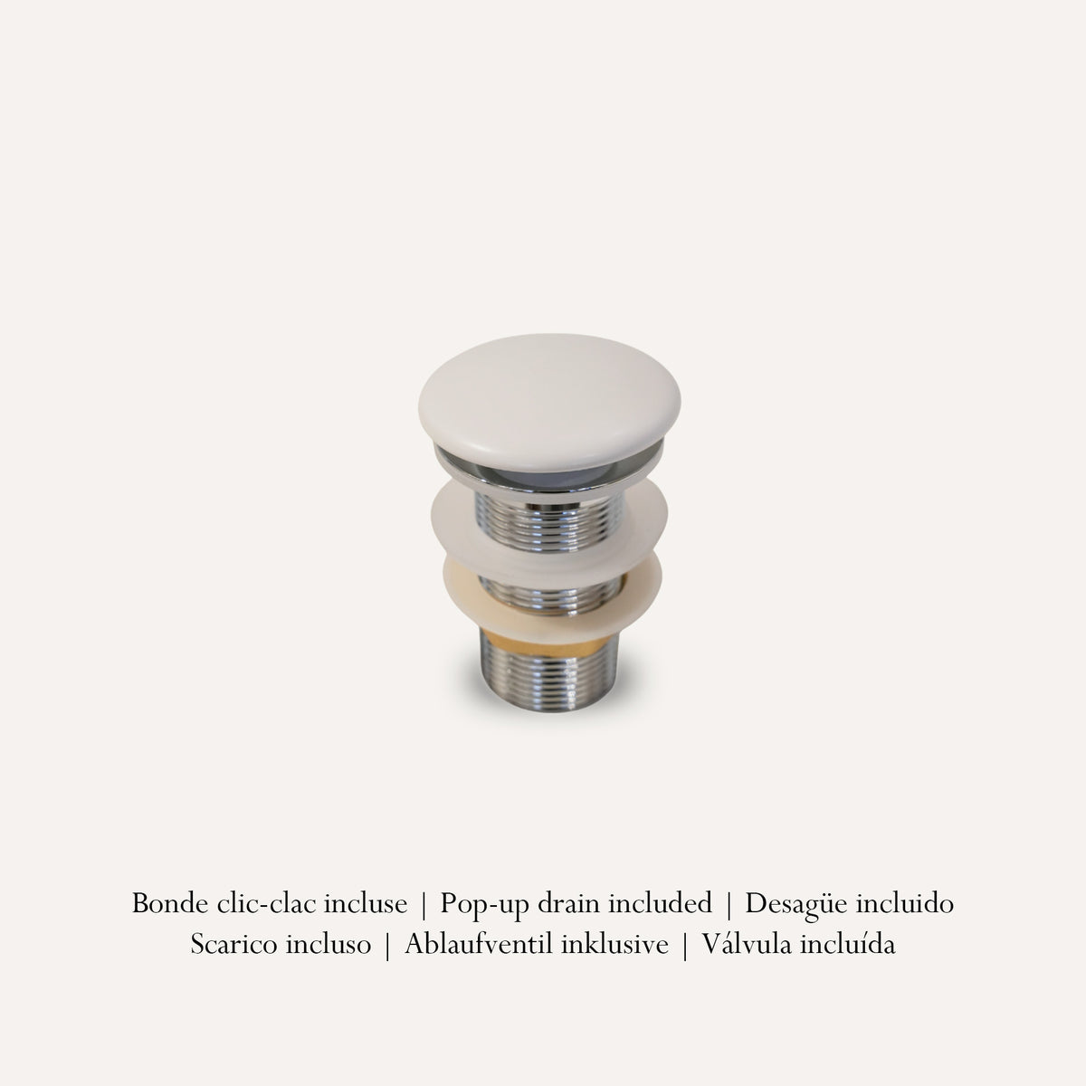 Vasque à Poser Ronde en Céramique Blanc Mat RIVÉO – 360 × 360 mm – Avec Bonde