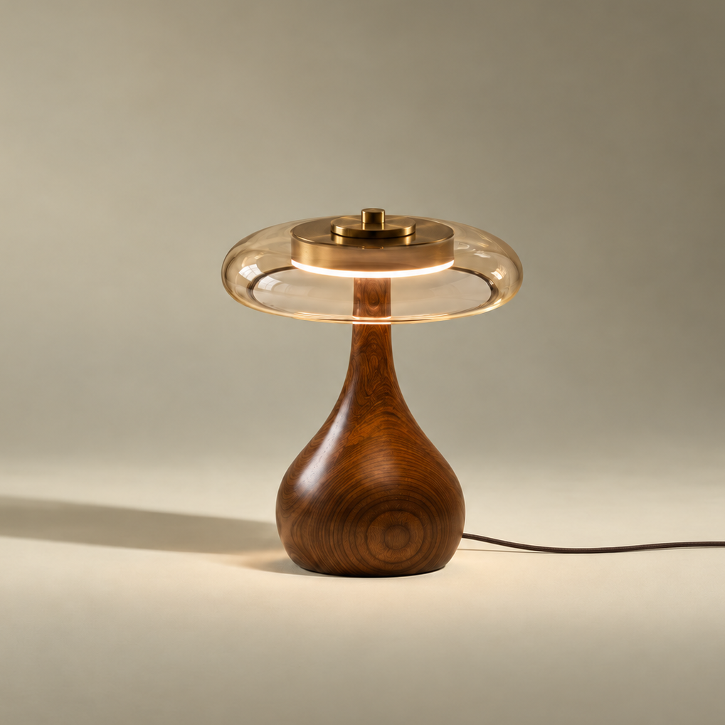 Ash & Cognac Glass Table Lamp – ÉLOISE01 – Decopine (Available for pre-order)