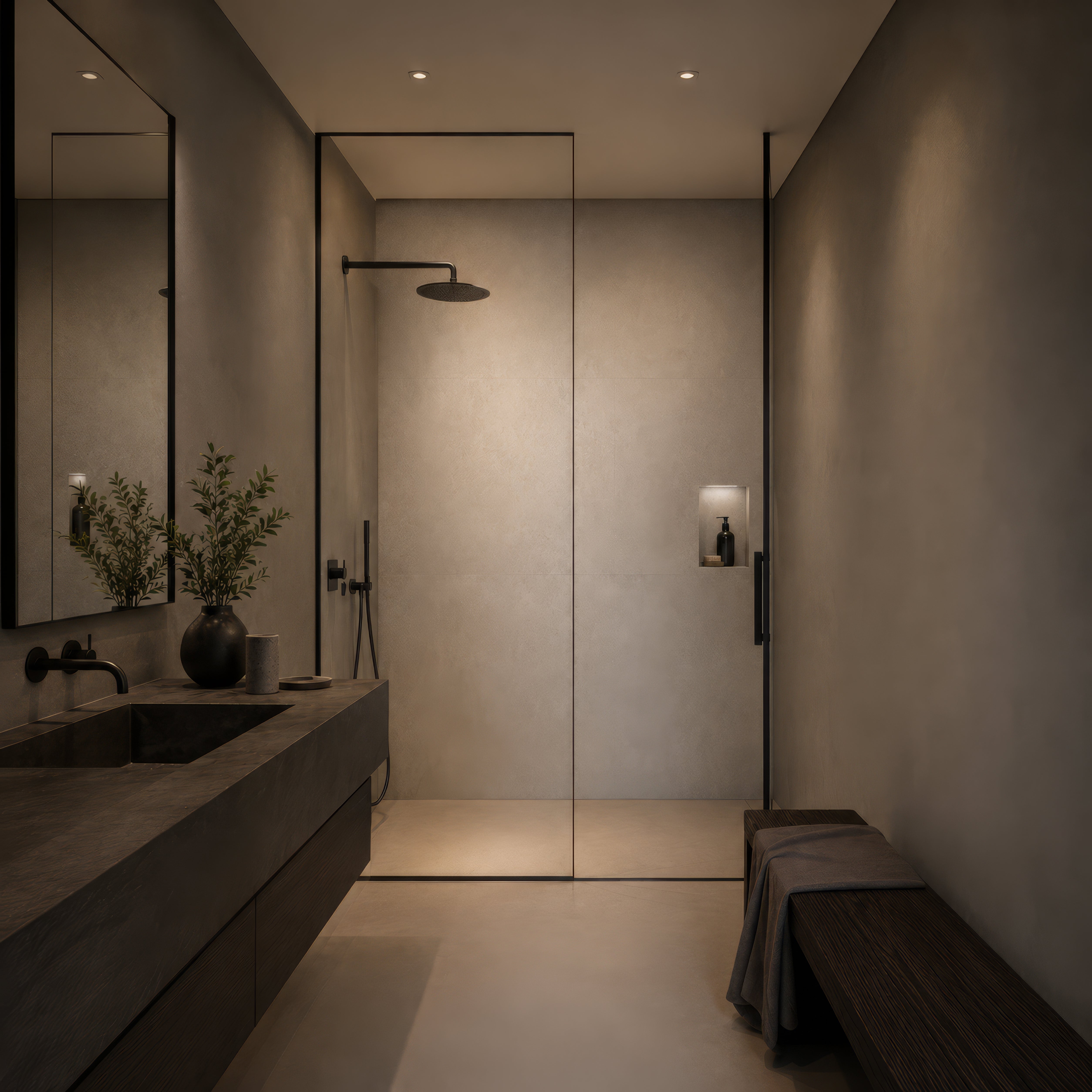 Decorative matte grey beige stone effect wall panel – 65×120 cm (Pack of 4, 3.12 m²) - REF: A03MG01