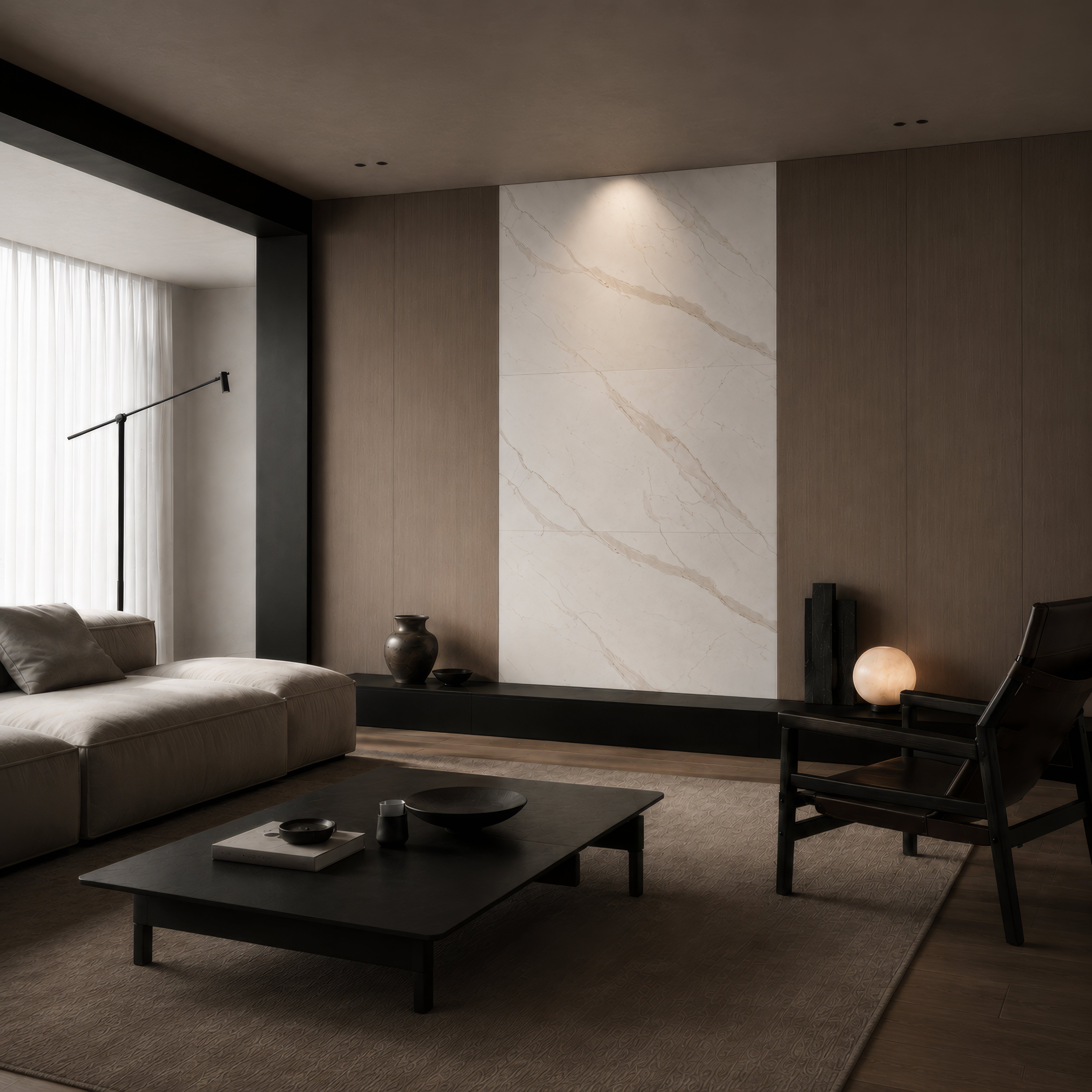 Decorative white matt marble effect wall panel – 65×120 cm (Pack of 4, 3.12 m²) - REF: A03MW03