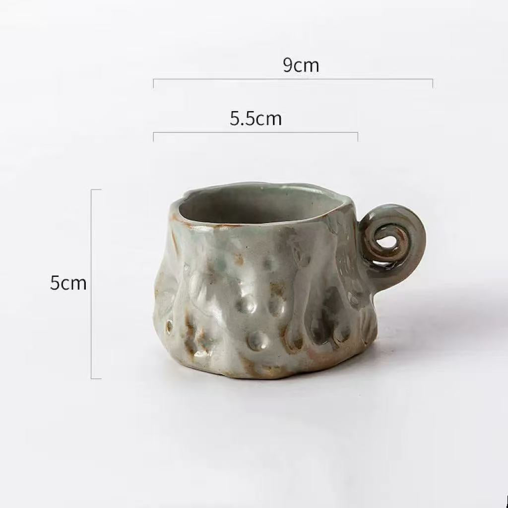 Tasse à espresso en céramique grise  – Fait main – 90 ml