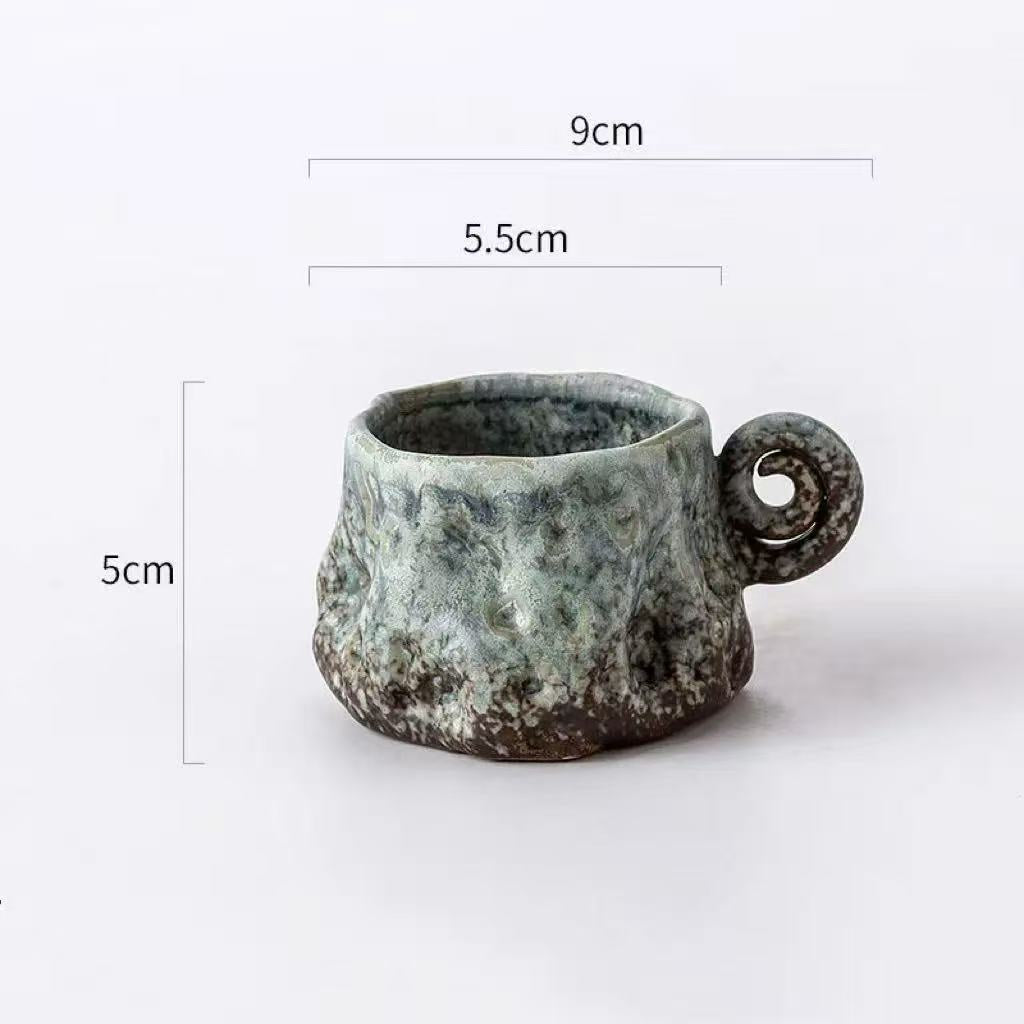 Blue ceramic espresso cup – Handmade – 90 ml