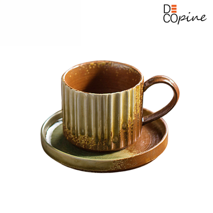 Tasse à Café avec Soucoupe – Collection Terre Vintage (250 ml)