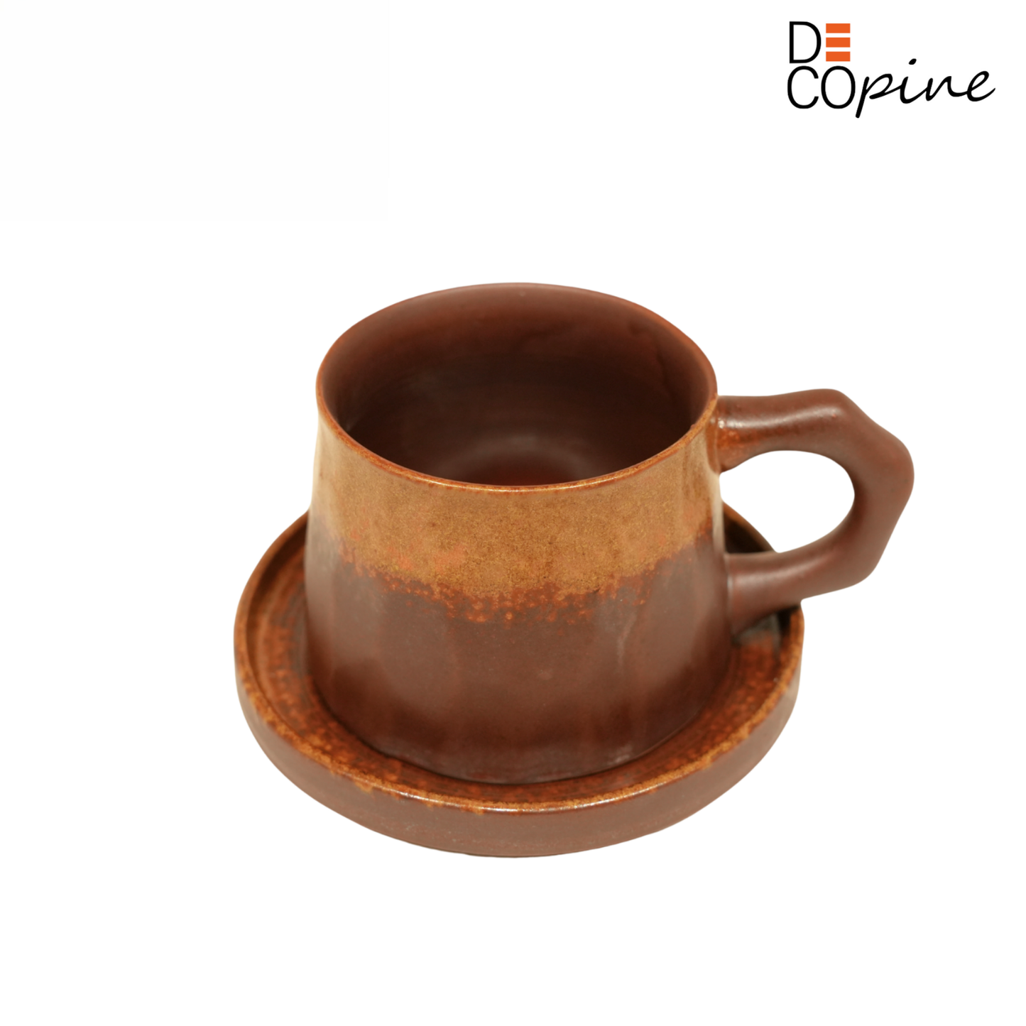 Tasse à Café en Grès Émaillé – Collection Terre Brune (300 ml)