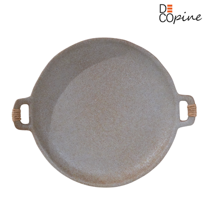 Plateau en céramique grise – Fait main – 31 × 25 cm