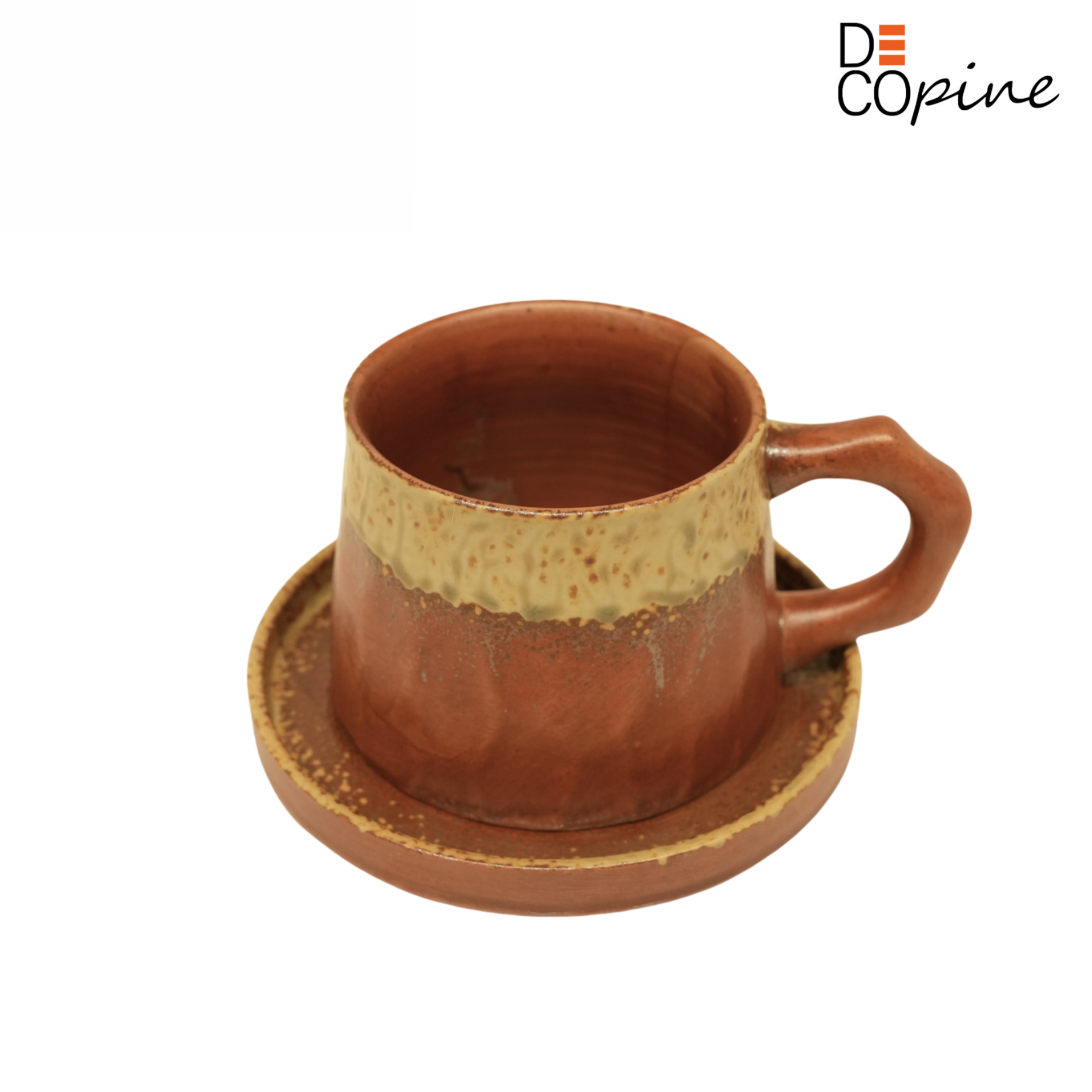Caramel ceramic coffee mug – Handmade – 300 ml
