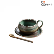 Green Ceramic Coffee Mug – Handmade – 145 ml