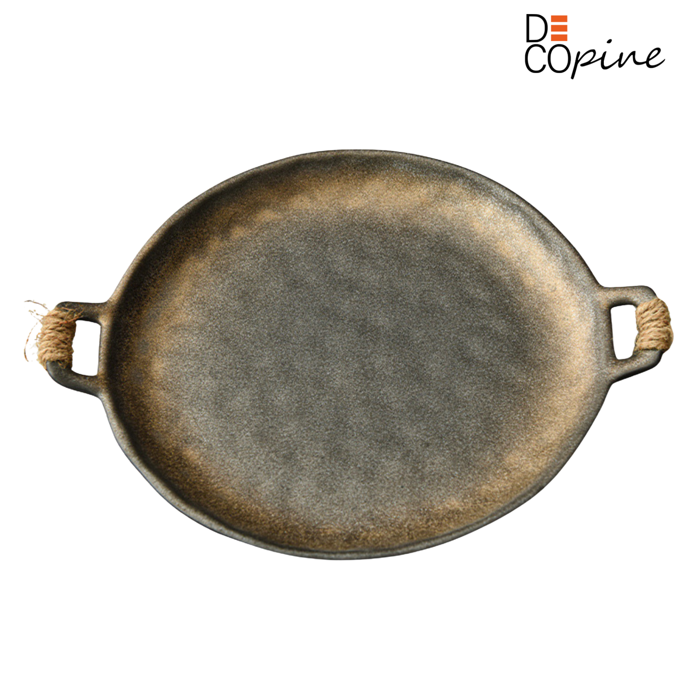 Smoked black ceramic tray – Handmade – 31 × 25 cm