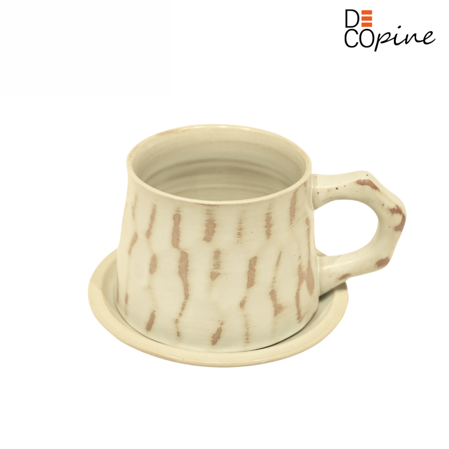 Tasse à café en céramique blanche – Fait main – 300 ml