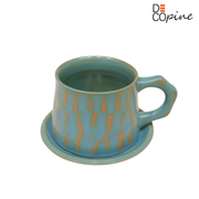 Blue Ceramic Coffee Mug – Handmade – 10 fl oz