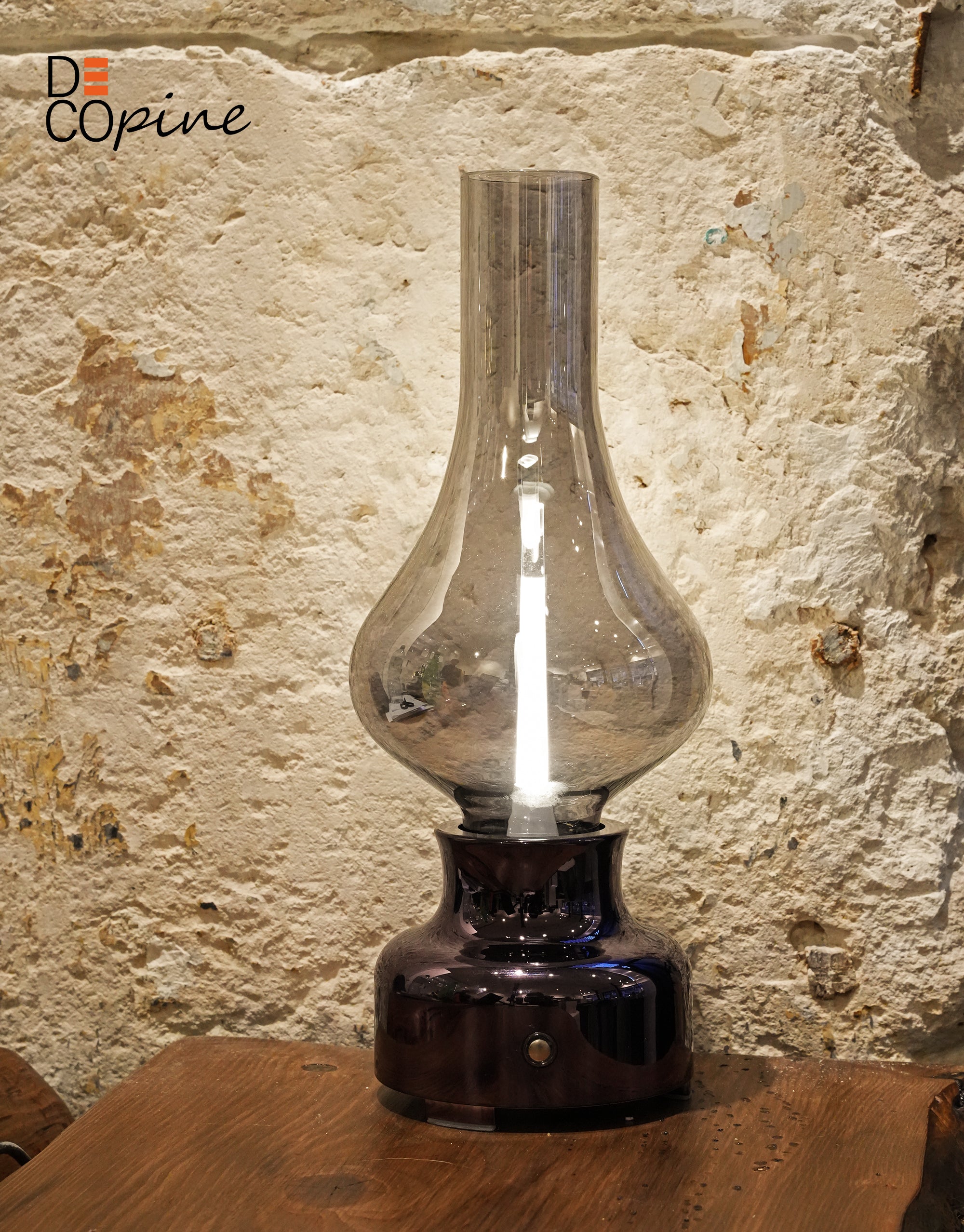 Dimmable Smoked Glass LED Table Lamp