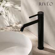 RIVEO Tall Textured Matt Black Basin Mixer