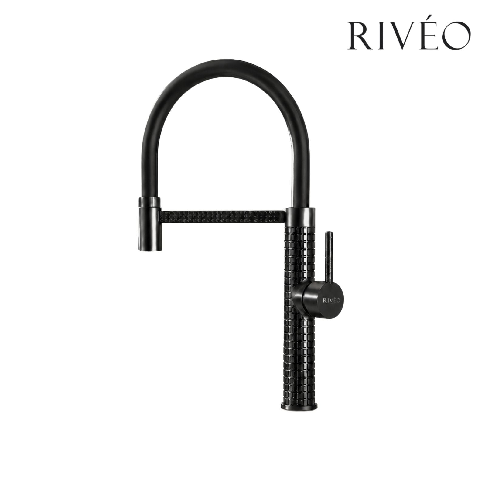 RIVÉO Black Matt Textured Kitchen Mixer Tap