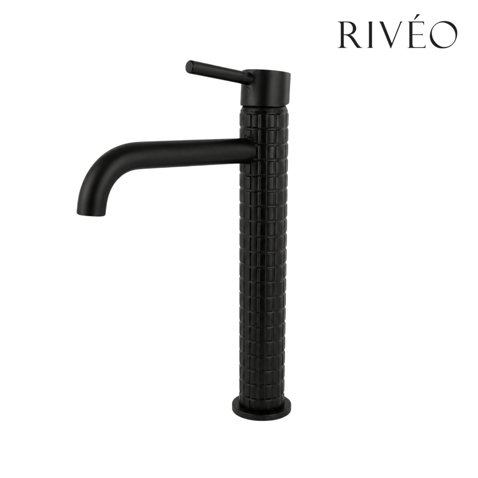 RIVEO Tall Textured Matt Black Basin Mixer
