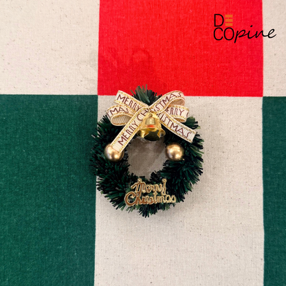 🎄Magnet Couronne de Noël avec Nœud – Décoration Festive (7 cm)