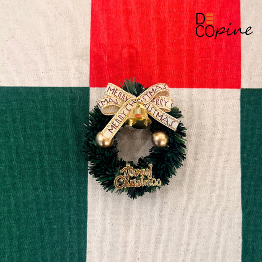🎄Magnet Couronne de Noël avec Nœud – Décoration Festive (7 cm)