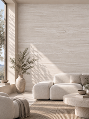 Flexible Natural Stone Wall Panel – Grey Beige Travertine Effect – 60×120 cm – Set of 4 – Decopine - B01TB02