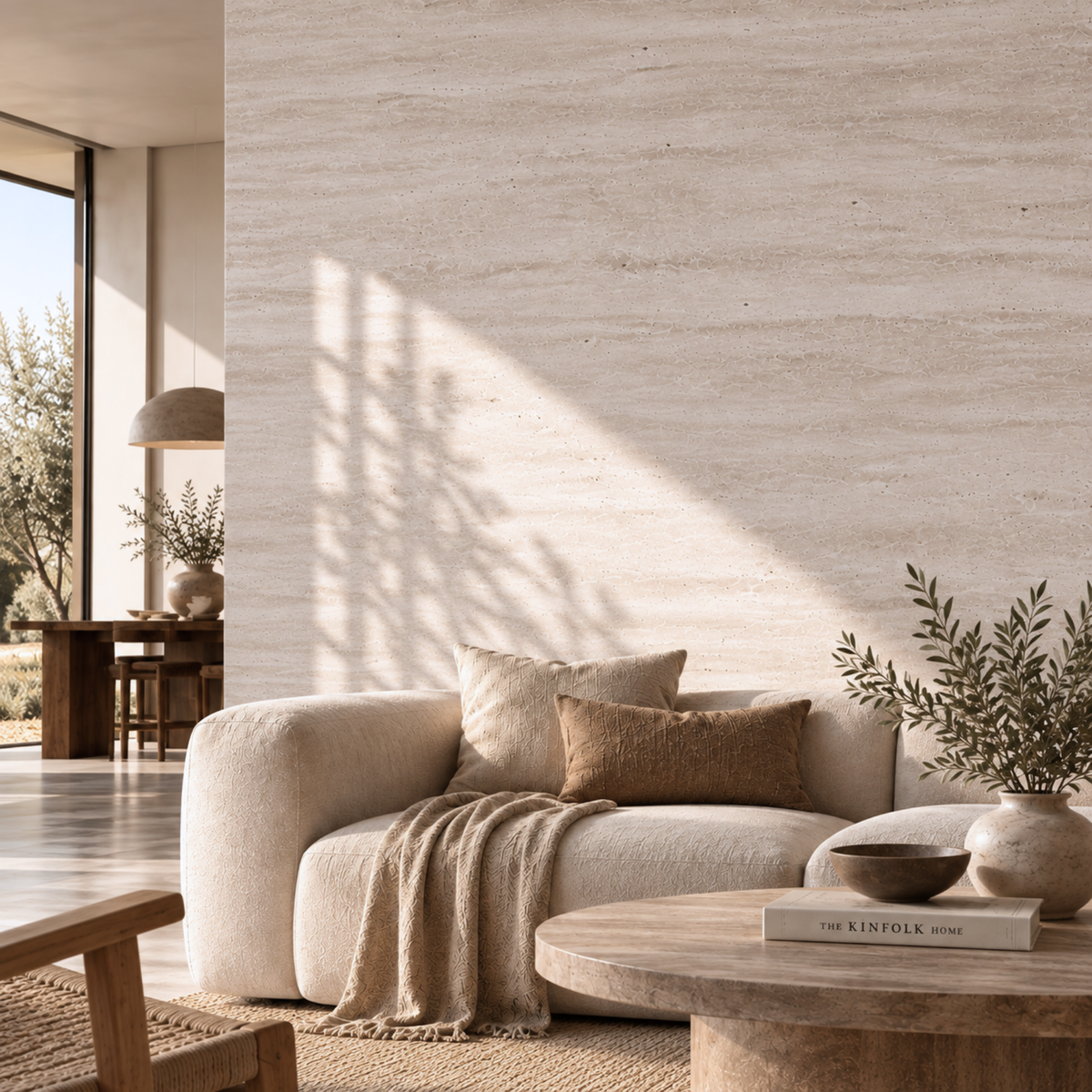 Flexible Natural Stone Wall Panel – Grey Beige Travertine Effect – 60×120 cm – Set of 4 – Decopine - B01TB02