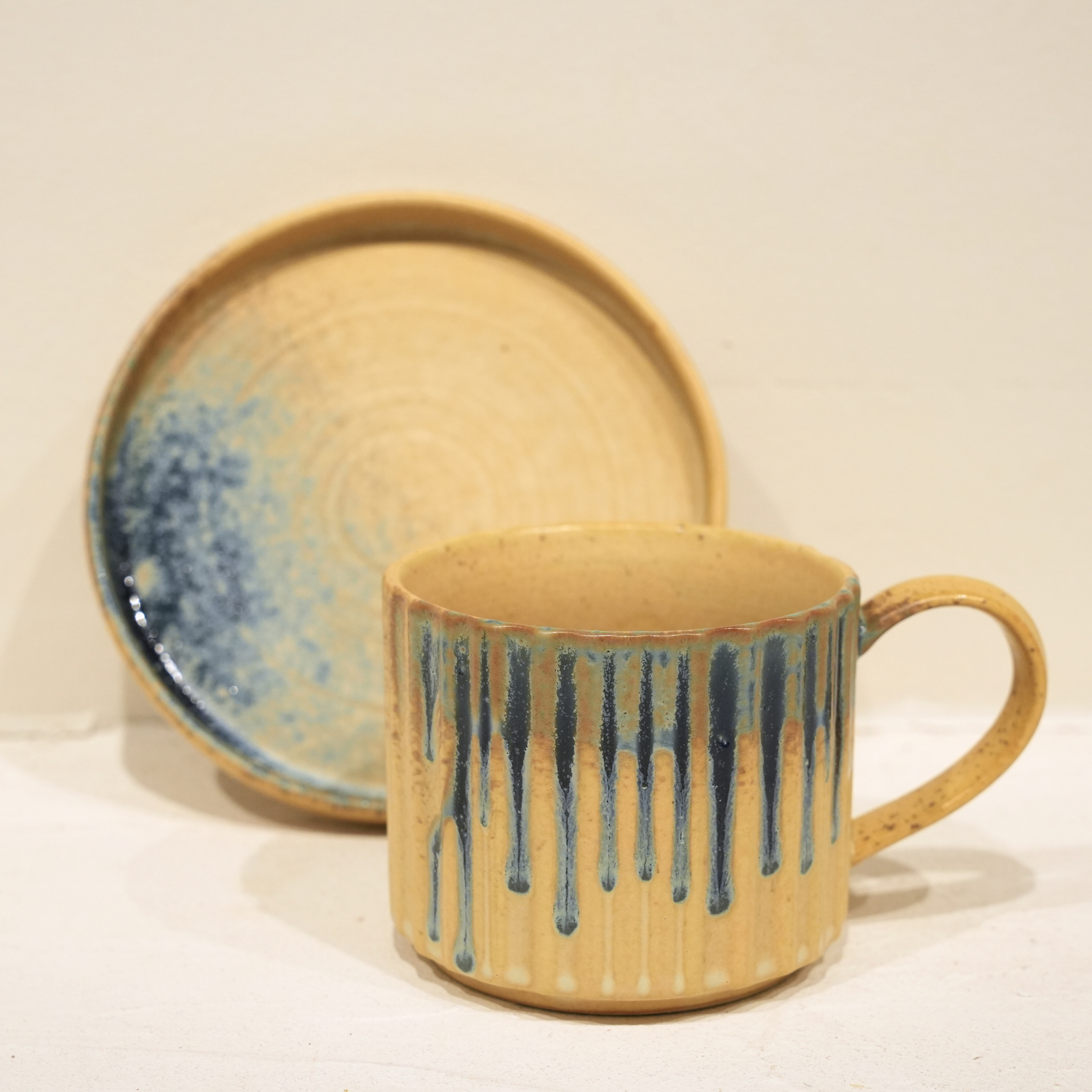 Blue Ceramic Coffee Cup – Handmade – 250 ml